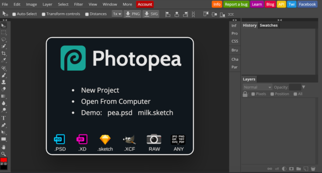 Photopea - Mini Photoshop Photo Editor For Beginners