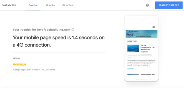 Think With Google - Test Your Mobile Load Speed