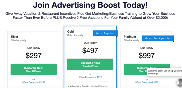 Advertising Boost 3 Memberships