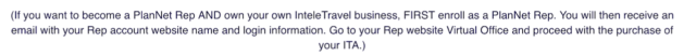 Enrol first with PlanNet Marketing to become InteleTravel travel agent