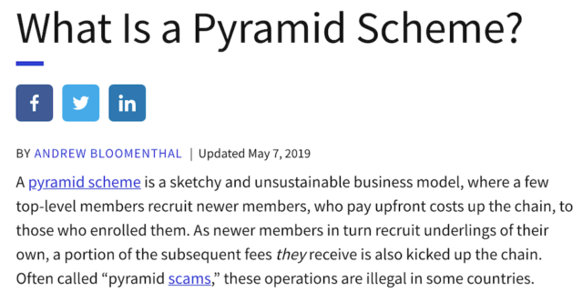 What is a pyramid scheme