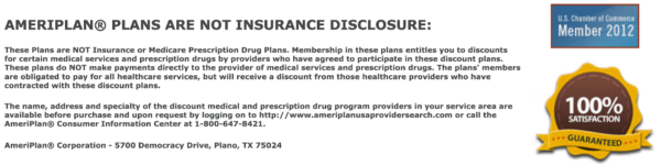 AmeriPlan Plans are not insurance disclosure