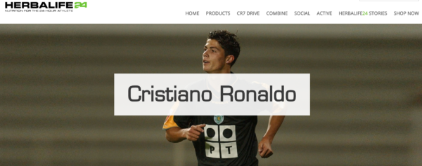 Herbalife sponsors Cristiano Ronaldo famous soccer player