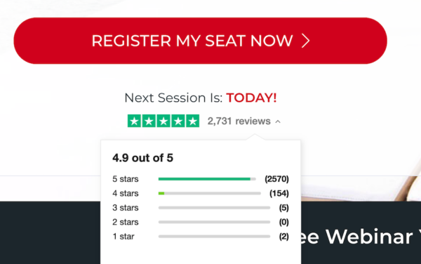 This is from Four Percent webinar PERFECT REVIEWS SCORE