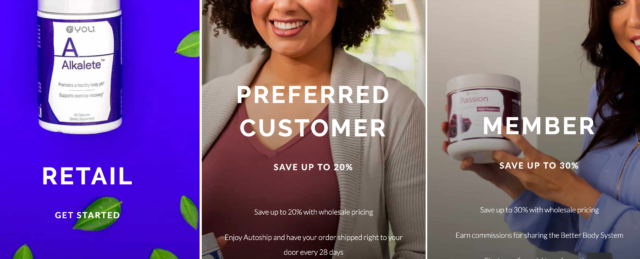 Retail Preferred Customer or Member 3 options