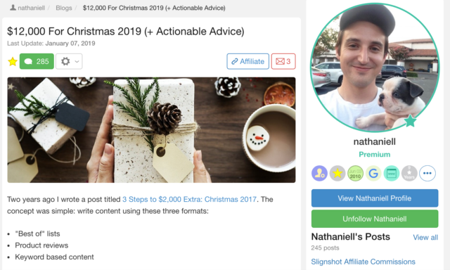 Nathaniell made $12k for Christmas 2019 and actionable advice