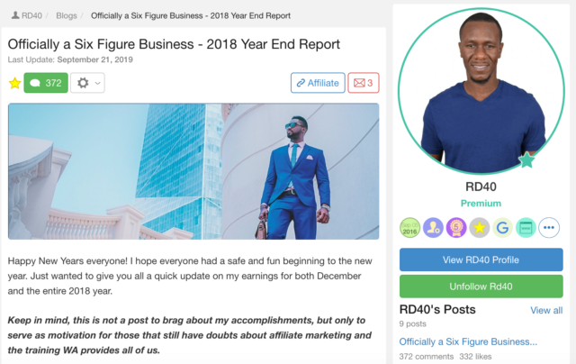 Ralph has officially a six figure business 2018 year end report